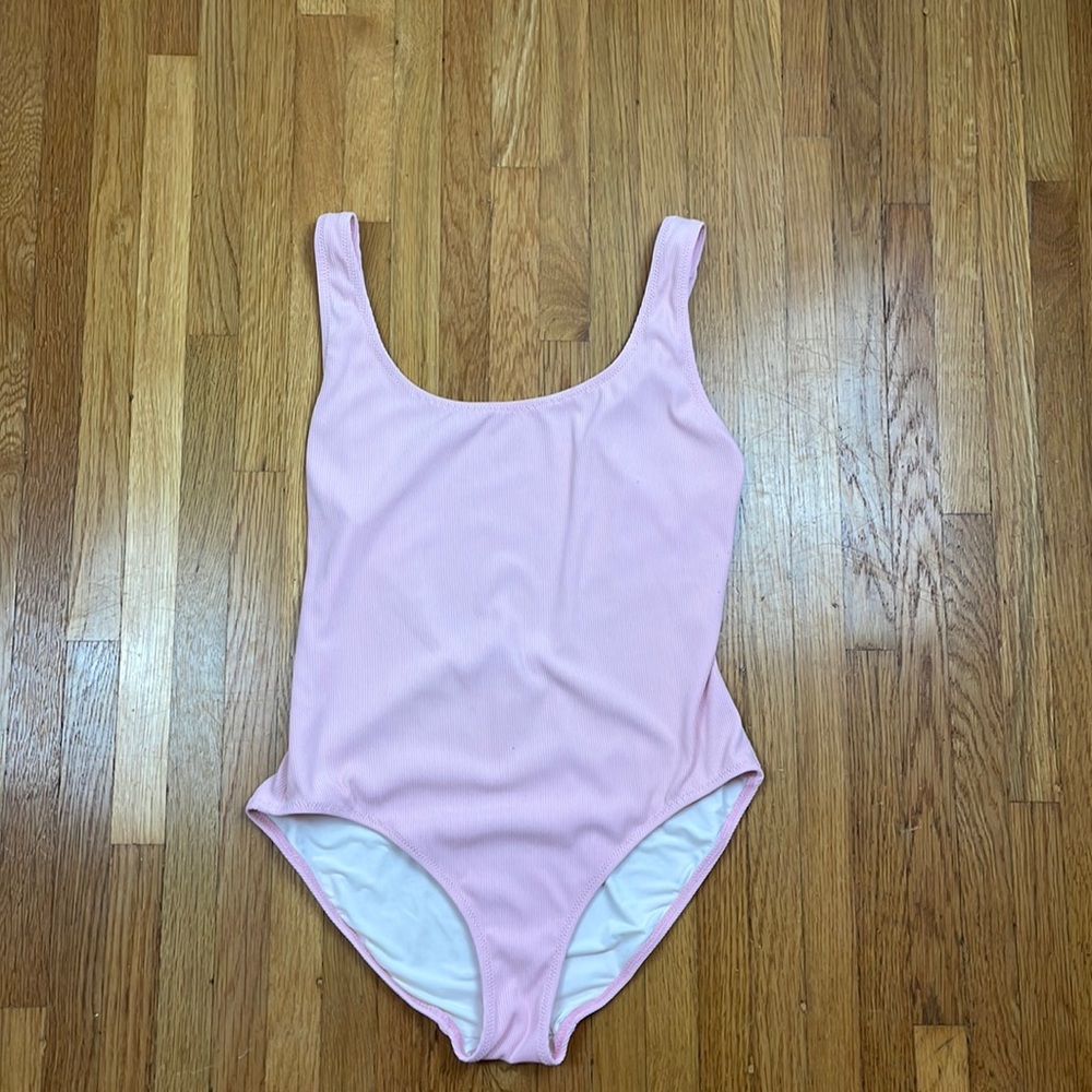 Solid and Striped Light Pink One-Piece Large